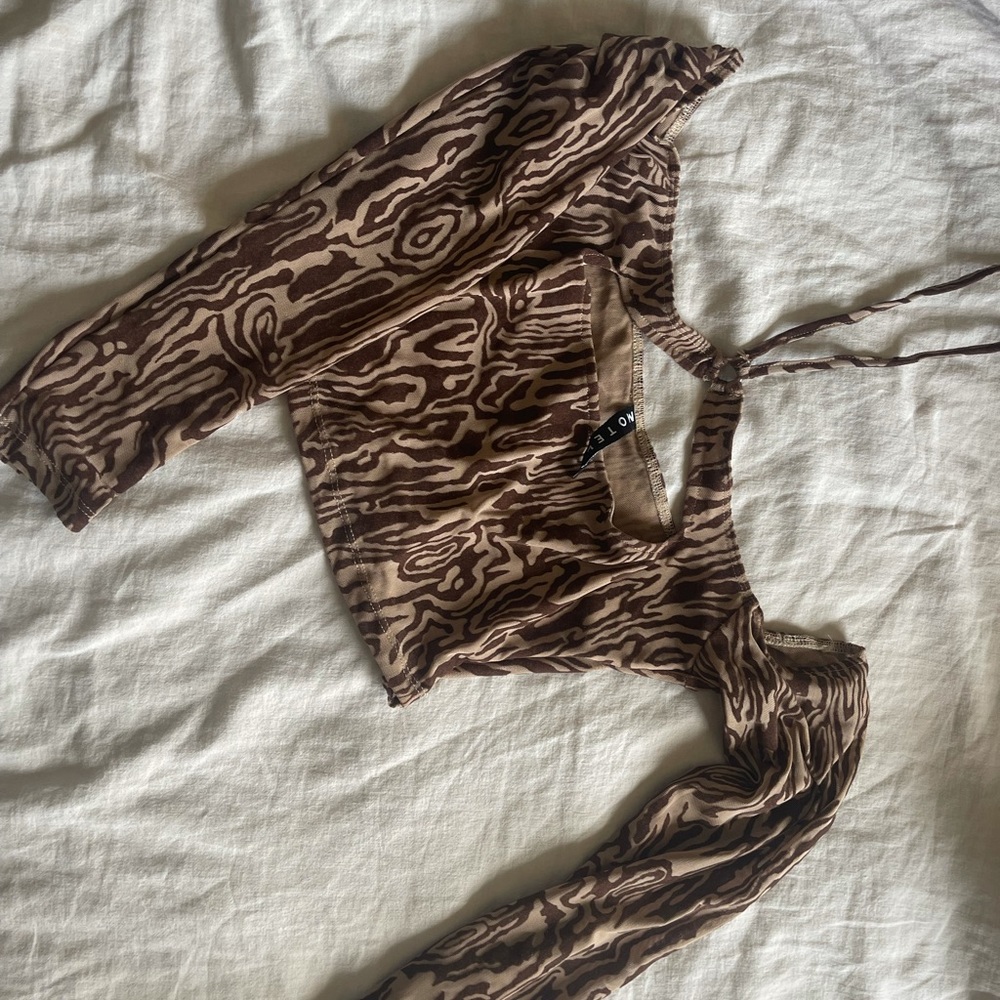 MOTEL X IRIS Corinna Long Sleeve Top in Animal Ripple Flock